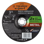Disco desbaste metal, tipo27,diametro 7',alto rendimiento Truper 11545 ABT-222