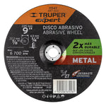 Disco desbaste metal, tipo27,diametro 9',alto rendimiento Truper 11547 ABT-223