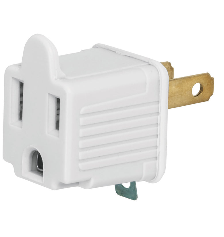 Adaptador 3 a 2, blanco, a granel, Volteck Volteck 46255 AD-32B-G