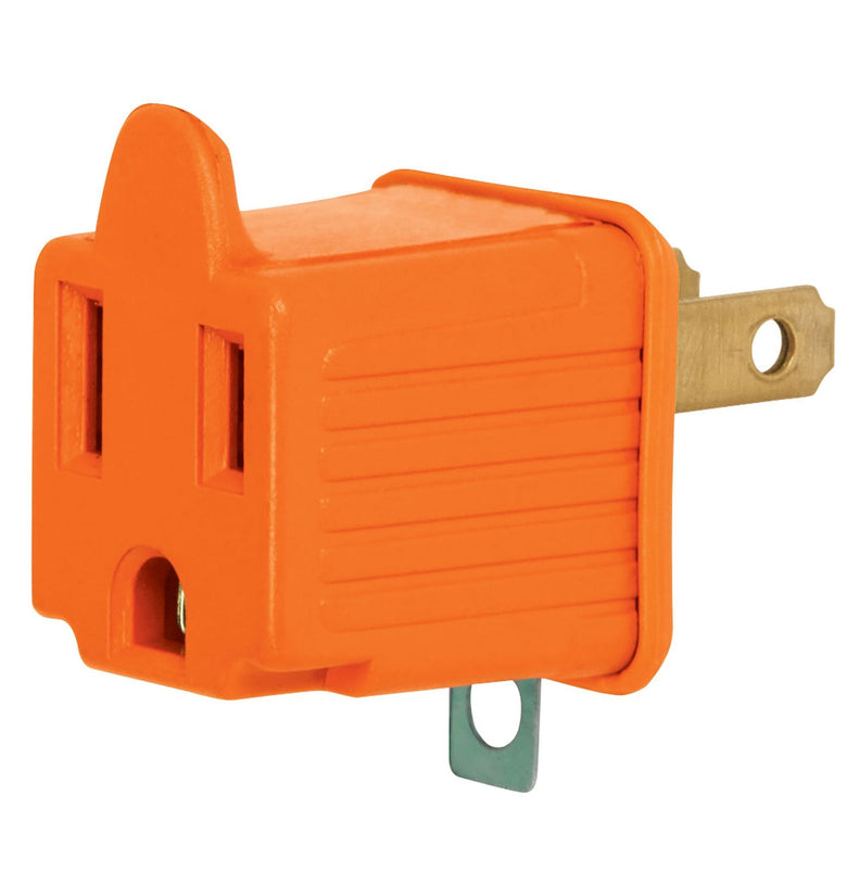 Adaptador 3 a 2 naranja, Volteck, 2 piezas Volteck 46253 AD-32N