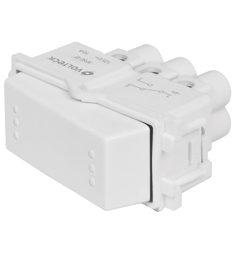 Interruptor de 3 vias, linea Italiana, color blanco Volteck 48137 APSE-EIB