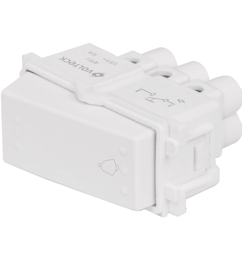 Interruptor para timbre, linea Italiana, color blanco Volteck 48139 APTI-IB