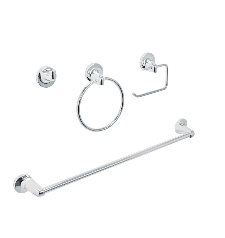 Jgo de acc p/baÃ±o acabado cromo, 4 pzas, Aqua Foset 49164 AQA-4004