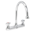 Mezcladora fregadero, manerales cruceta, acero inox. Aqua Foset 49686 AQF-81