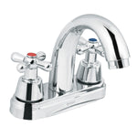 Mezcl. lavabo, manerales cruceta, cuello alto, acero, Aqua Foset 49692 AQM-51