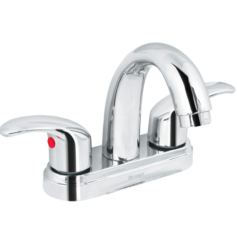 Mezcl. lavabo, manerales palanca, cuello alto, acero inox,Aq Foset 49693 AQM-52