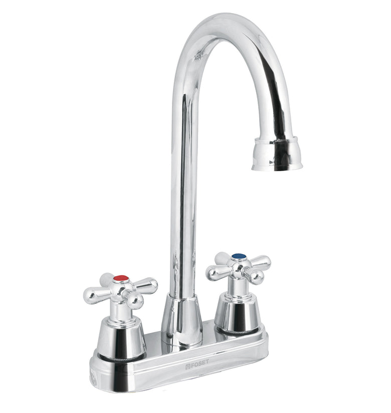 Mezcladora lavabo,tipo bar,manerales cruceta,acero inox,Aqua Foset 49690 AQM-61