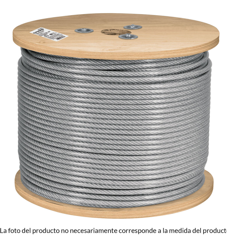 Cable de acero rigido 1/16' recubierto de PVC 300 m Fiero 48804 CAB-1/16RX3