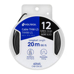 Carrete con 20 m de cable THHW-LS 12 AWG negro,  Volteck 40145 CAB-12N-20