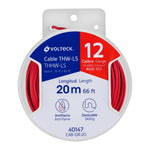 Carrete con 20 m de cable THHW-LS 12 AWG rojo,  Volteck 40147 CAB-12R-20