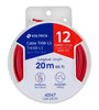 Carrete con 20 m de cable THHW-LS 12 AWG rojo,  Volteck 40147 CAB-12R-20