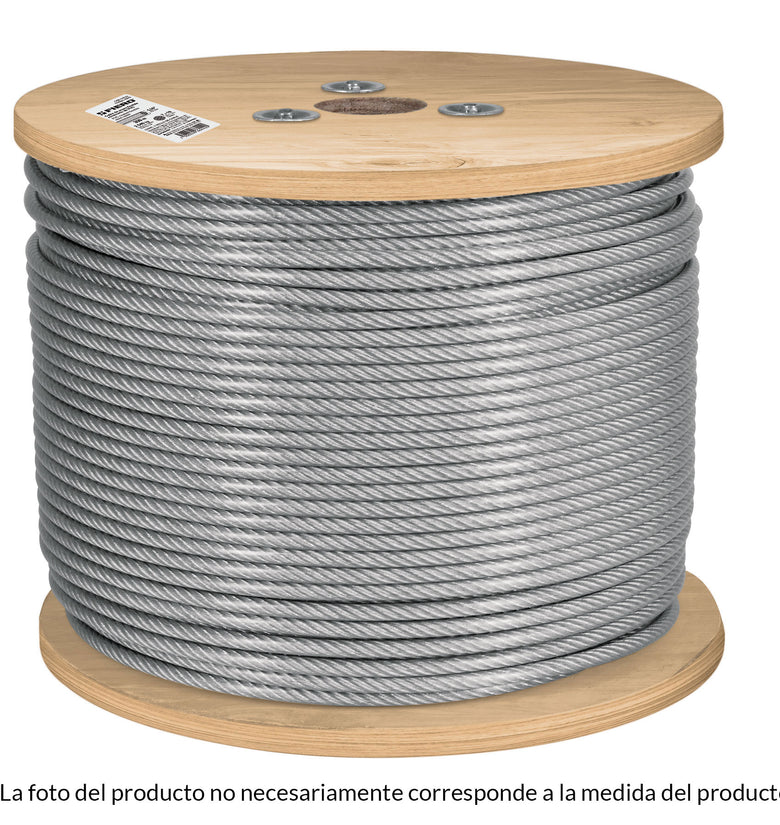Cable de acero flexible 3/32, recubierto PVC 300 m Fiero 48809 CAB-3/32FX3