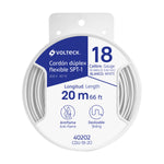 Carrete con 20 m cordon duplex flexible SPT 18 AWG,  Volteck 40202 CDU-18-20