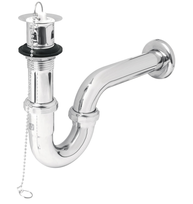 Cespol de laton cromado para lavabo con tapon y cadena Foset 49335 CE-207