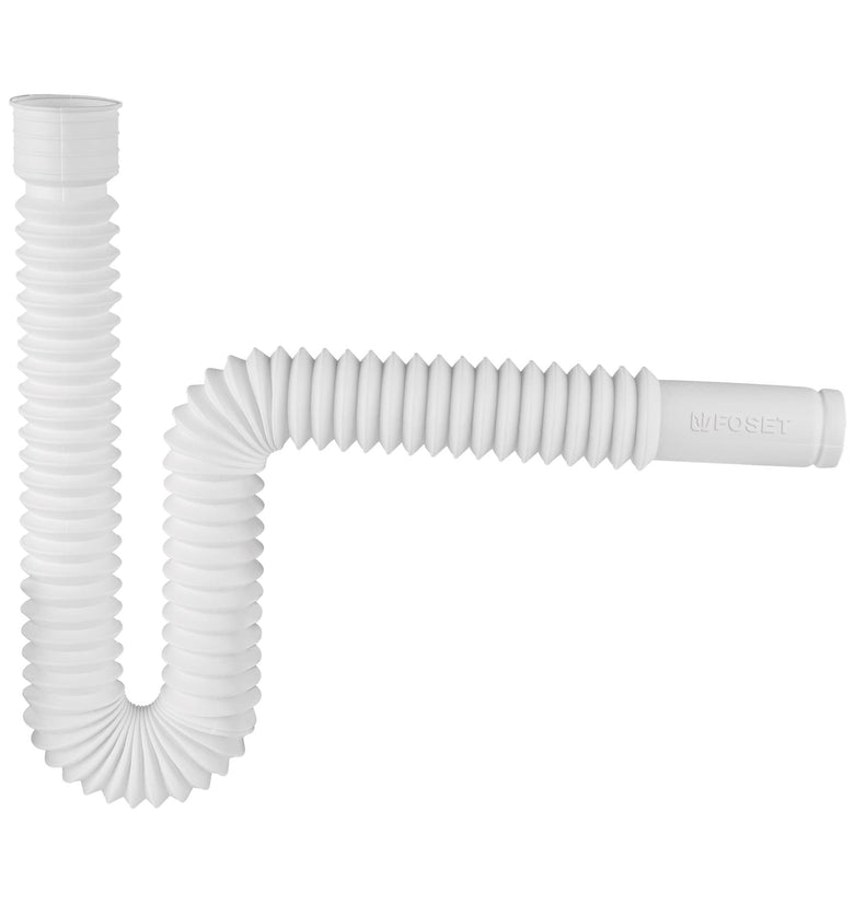 Cespol polipropileno, flexible p/lavabo o fregadero, blanco Foset 49509 CE-232