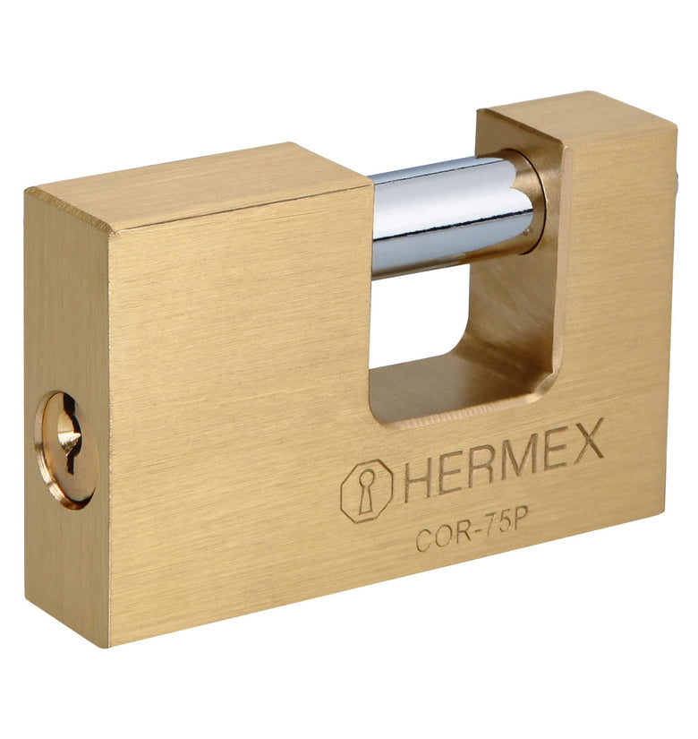 Candado de laton, antipalanca, 75 mm, Hermex Basic Hermex 23512 COR-75P