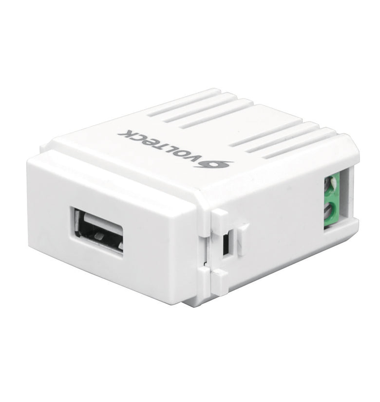 Contacto USB, 1A, linea Italiana, color blanco Volteck 48109 CUSB-IB
