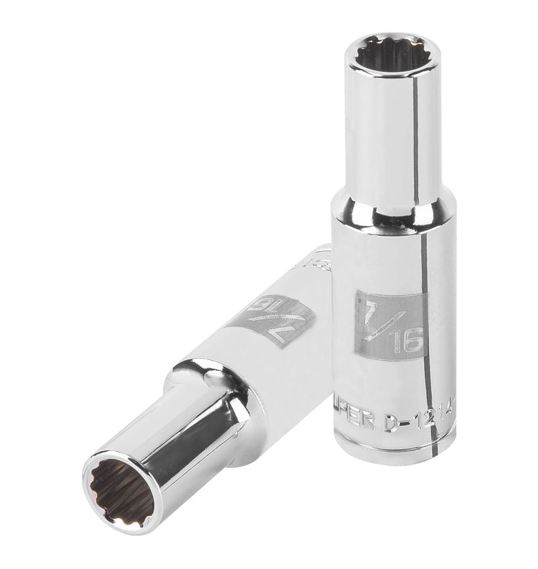 Dado largo de 7/16' 12 puntas, cuadro 1/2',  Truper 101003 D-1214-EL