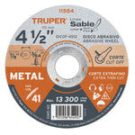 Disco Tipo 41 para corte fino de metal Linea Sable 4-1/2' Truper 11584 DICOF-4512