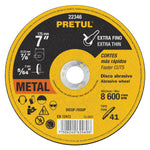Disco Tipo 41 para corte fino de metal 7', 1.8 mm Pretul Pretul 22346 DICOF-7020P