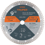 Disco de diamante, rin turbo, diametro 9' Truper 12982 DID-290