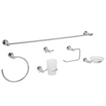 Juego de accesorios para baño, 6 piezas, cromado, Element Foset 49681 ELA-7000