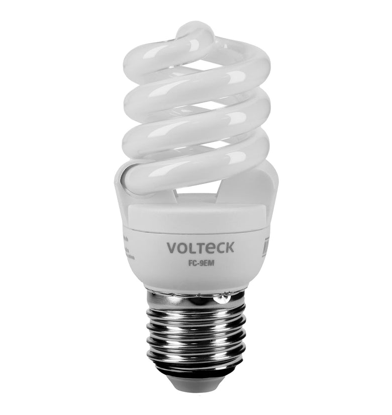 Foco luz calida, 9 w, espiral mini, T2, Volteck Volteck 48501 FC-9EM