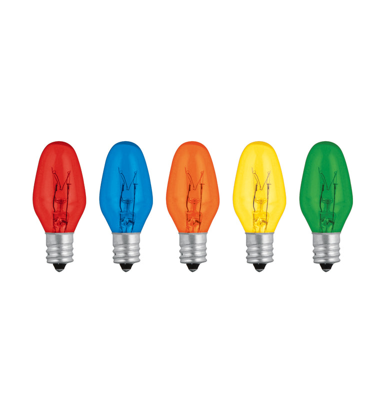 Focos incandescentes de colores, base E12, 7.5 watts, 50pzas Volteck 46822 FI-50C