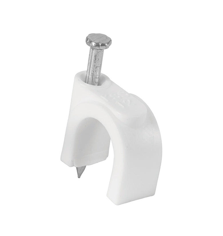 Grapa curva, 10 mm, blanca, bolsa 20 piezas Volteck 48274 GCU-10B