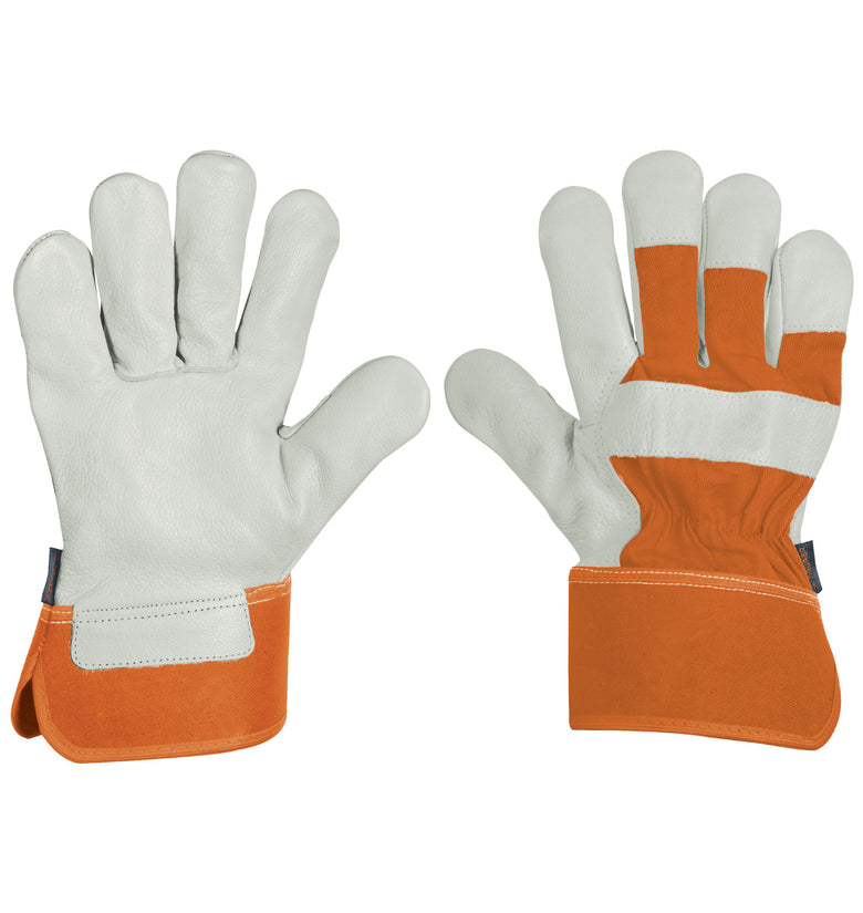 Guantes de piel de res y dorso de loneta Truper 17051 GU-255