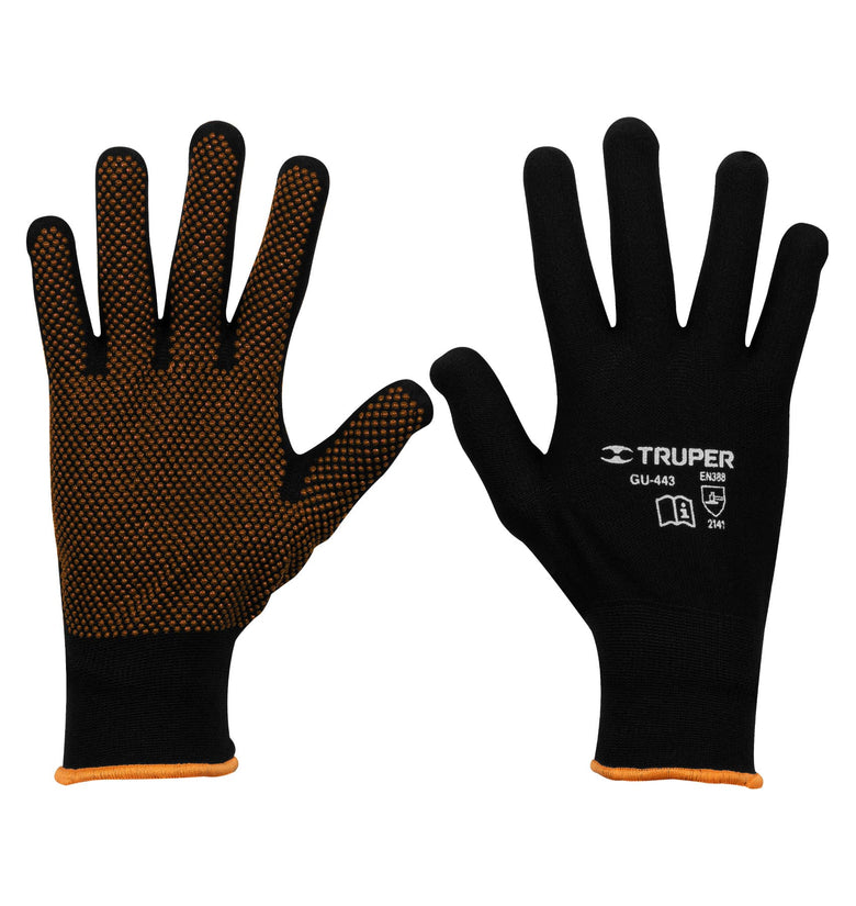 Guantes de nylon con puntos de PVC en palma, grandes Truper 12652 GU-443