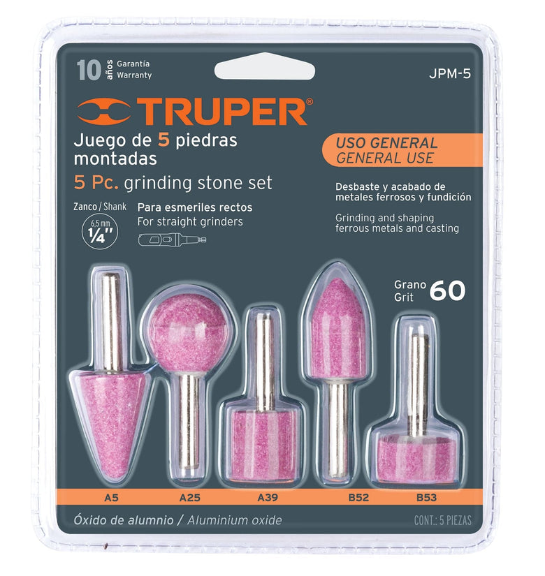 Juego piedras para montar, 5 piezas Truper 11680 JPM-5