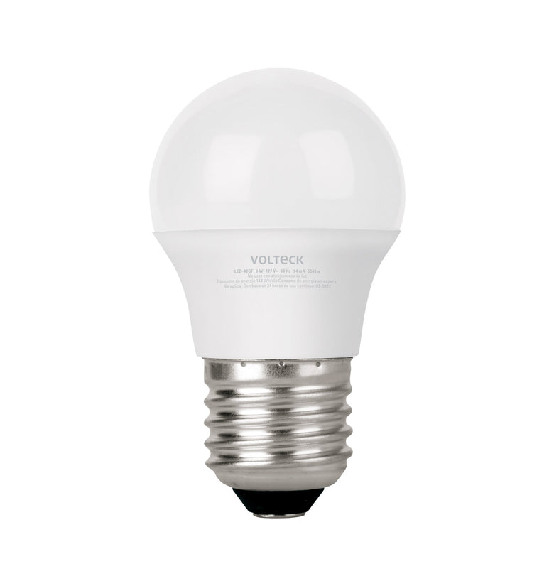 Lampara LED G45 6 W (equiv. 40 W), luz de dia, blister Volteck 46277 LED-40GF