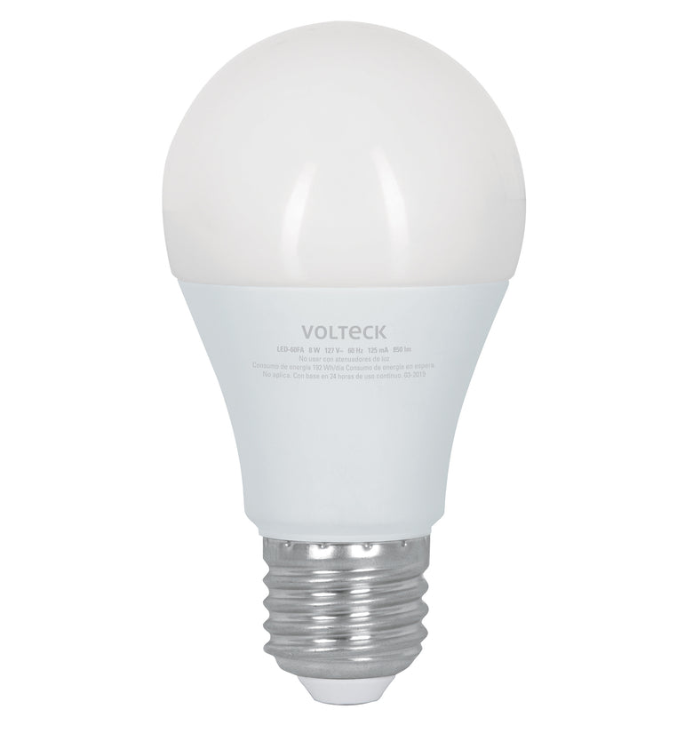 Lampara de LED, bulbo estandar, A19, 9 W, luz de dia Volteck 48052 LED-60FA