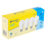 Lampara LED,A19,10W,luz de dia,Volteck Basic, 4 pzas en caja Volteck 28006 LED-75FBX4