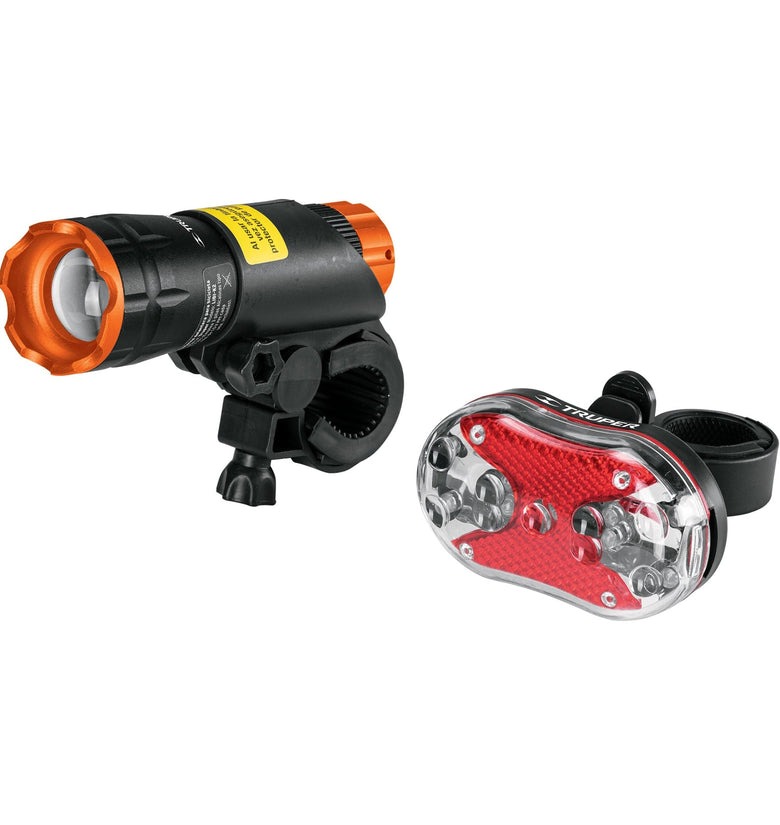 Linternas para bicicleta, delantera y trasera, kit 2 piezas Truper 16798 LIBI-K2