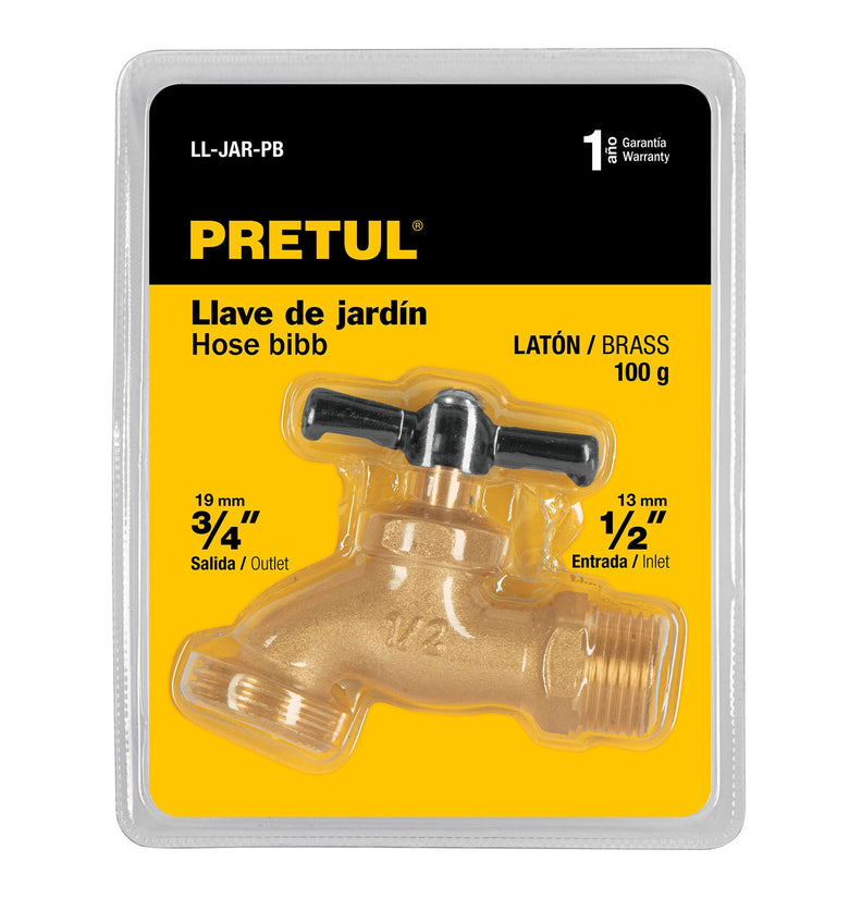 Llave de nariz para jardin, 1/2' en blister, Pretul Pretul 23145 LL-JAR-PB