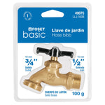 Llave para manguera, laton, 100 gr, 1/2',blister,Foset Basic Foset 49075 LLJ-100B