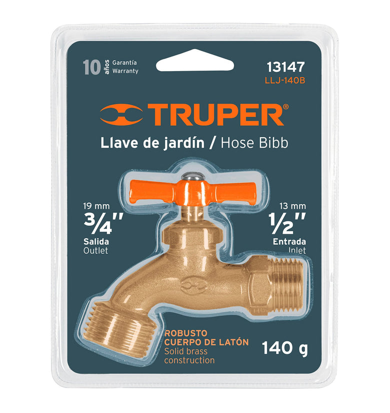 Llave de nariz para jardin, 1/2' en blister Truper 13147 LLJ-140B