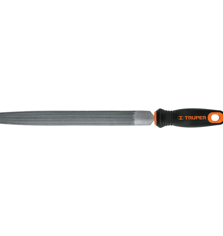 Lima de media caña bastarda 10' con mango doble inyeccion Truper 11243 LMCB-10T