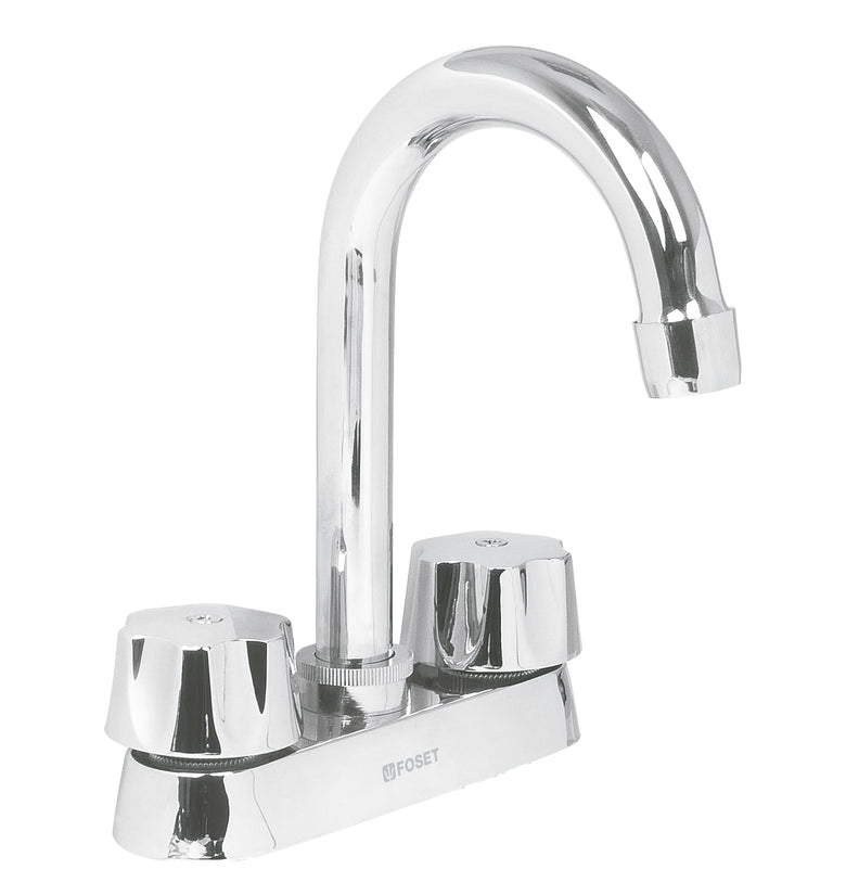 Mezcladora para lavabo, cuello bar, compresion, Basic Foset 47689 M-060-C