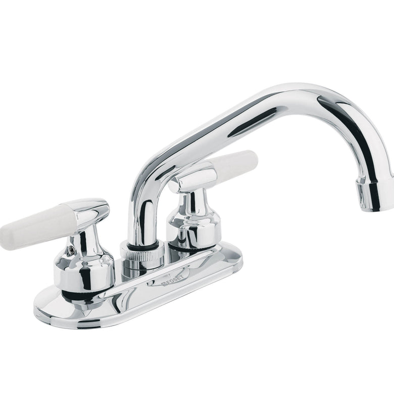 Mezcladora p/lavabo,man blanco palanca,cuello tubular,Basic Foset 47687 M-070I