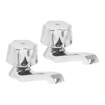 Juego 2 llaves para lavabo, manerales hexagonal, Basic Foset 49234 M-242