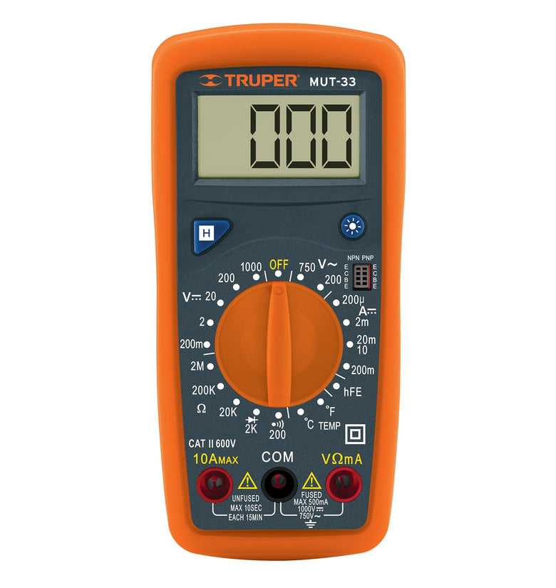 Multimetro para mantenimiento profesional Truper 10401 MUT-33
