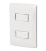 Placa armada 2 interruptores sencillos Italiana blanco Volteck 46461 PA-APDO-IB