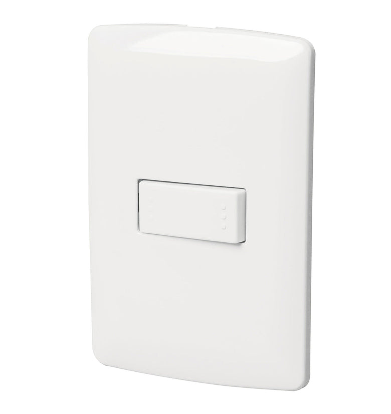 Placa armada con interruptor escalera linea Italiana blanco Volteck 46460 PA-APSE-EIB