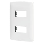 Placa 2 modulos de ABS, linea Italiana, color blanco Volteck 48133 PPDO-IB