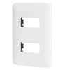 Placa 2 modulos de ABS, linea Italiana, color blanco Volteck 48133 PPDO-IB