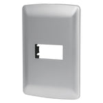 Placa 1 modulo de ABS, linea italiana, color plata Volteck 46397 PPSE-IP