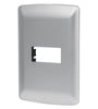 Placa 1 modulo de ABS, linea italiana, color plata Volteck 46397 PPSE-IP